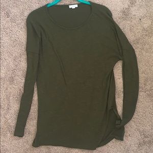 Army green long sleeve tee